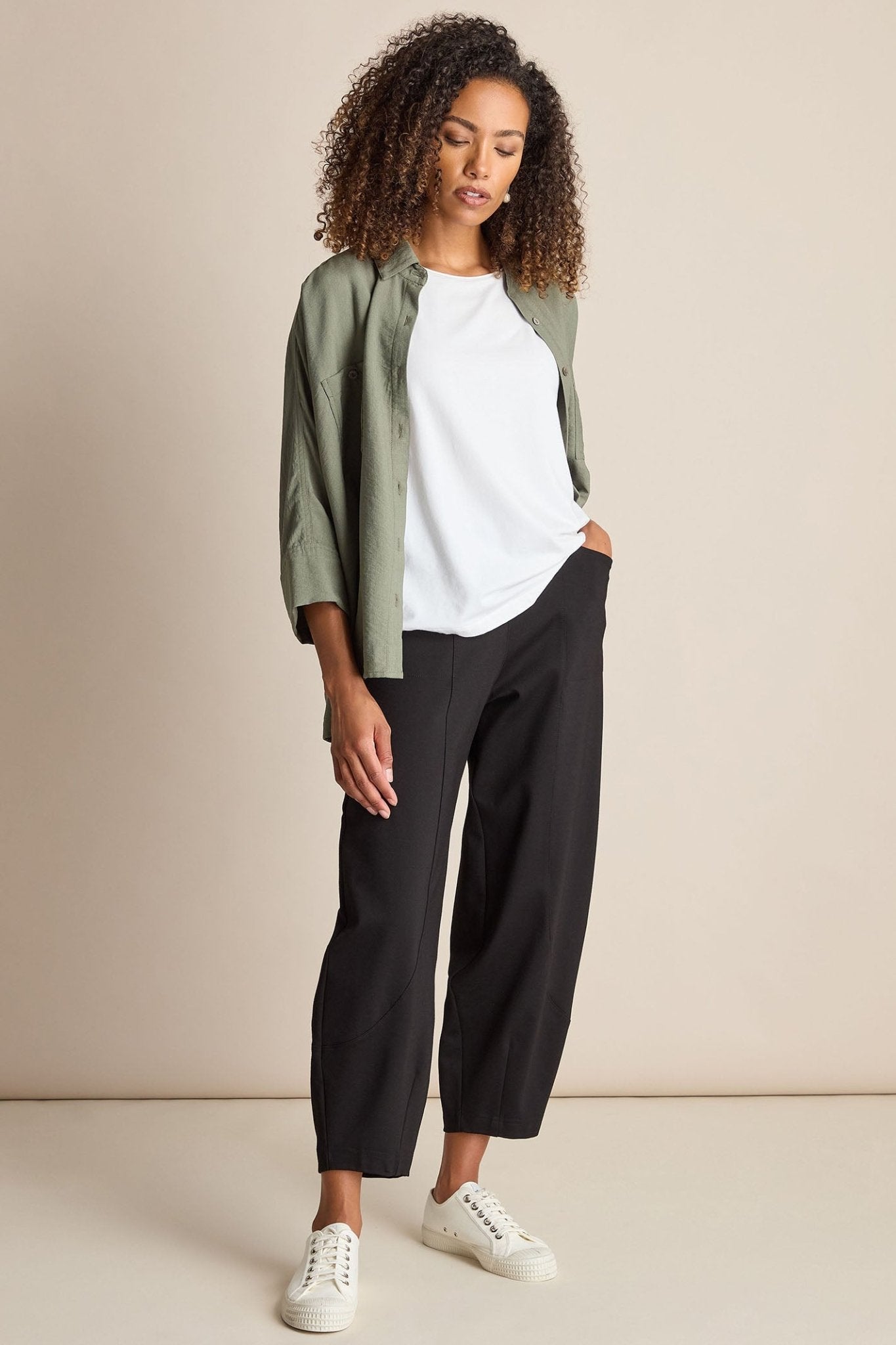 Sahara SPP2025J-P Black Ponte Bubble Trouser - Dotique