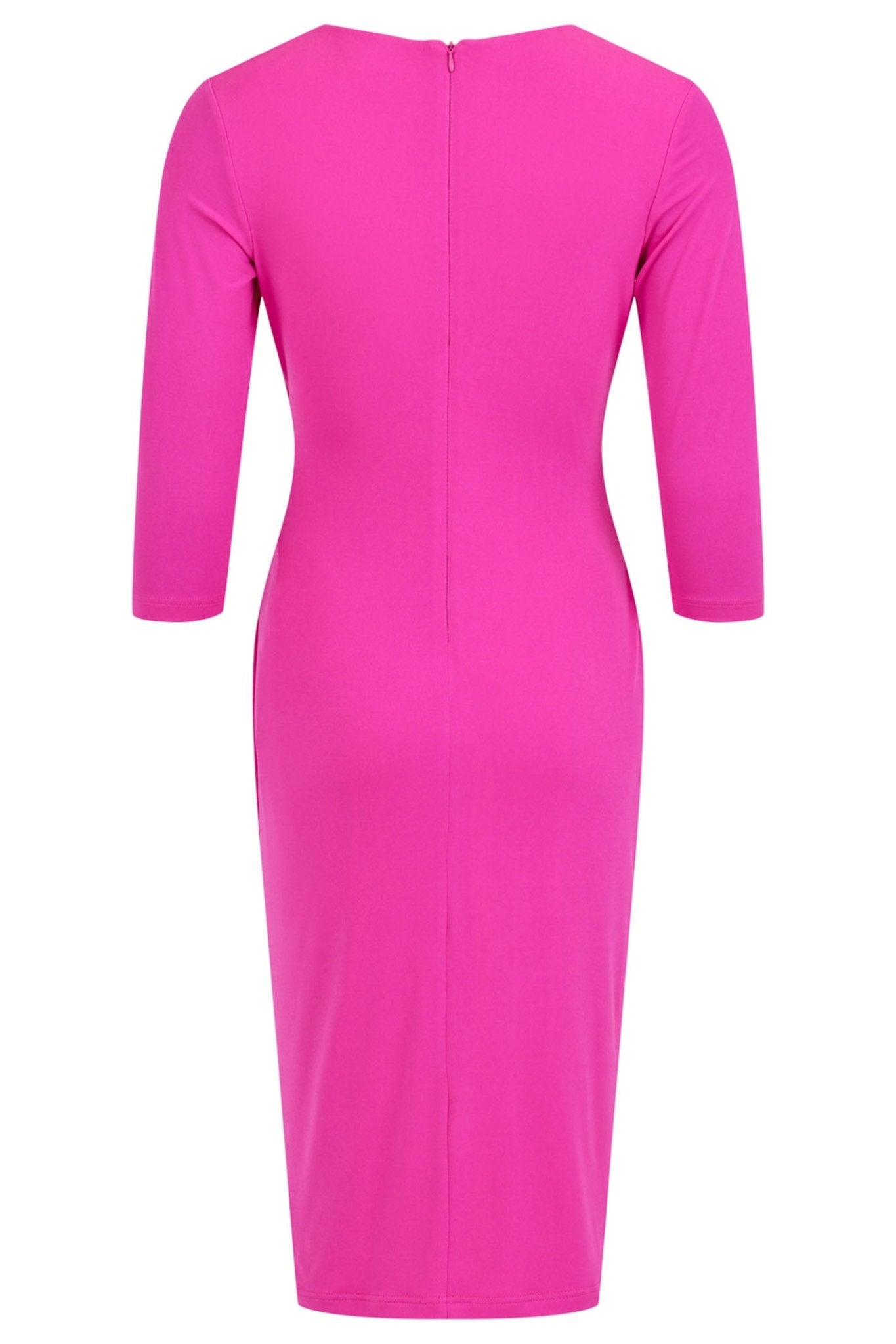 Tia 78336 709333 Cerise Pink Ruched Front Dress - Dotique