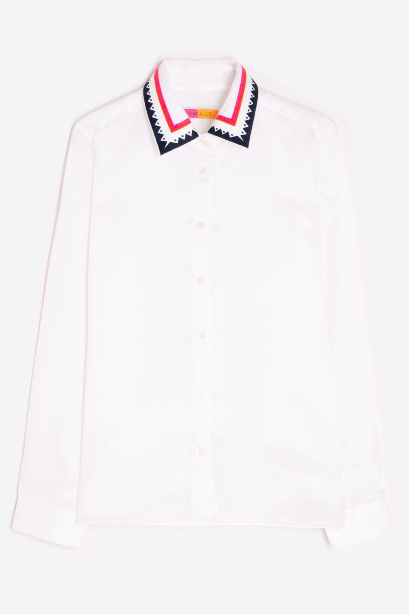 Vilagallo 31947 Embroidered White Silk Cotton Shirt - Dotique - Vilagallo