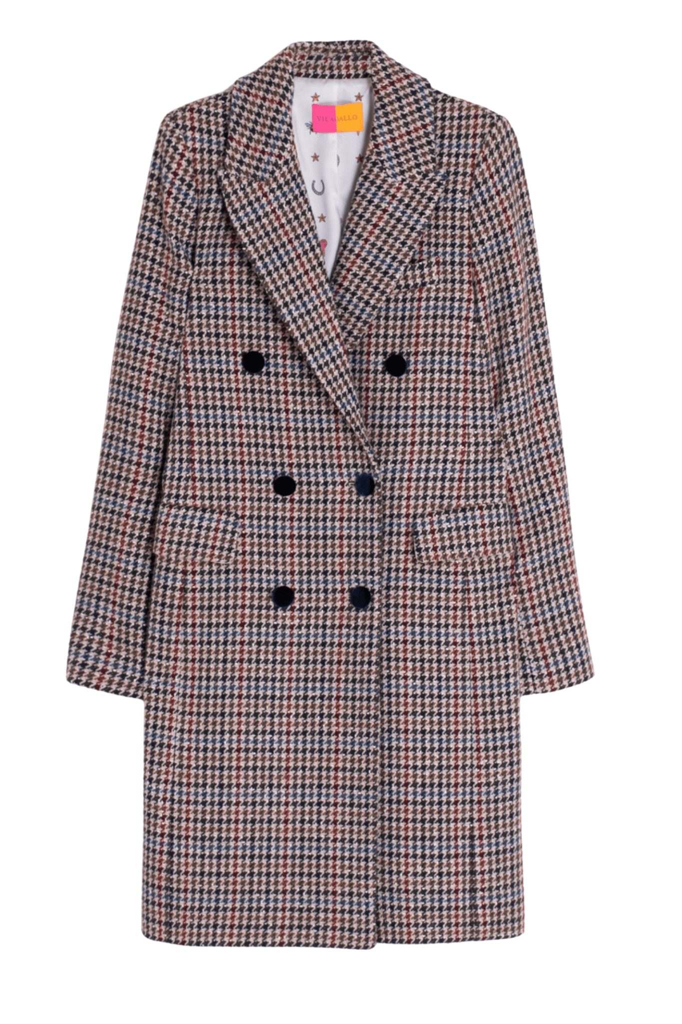 Vilagallo 32823 Houndstooth Double - Breasted Winter Coat - Dotique - Vilagallo