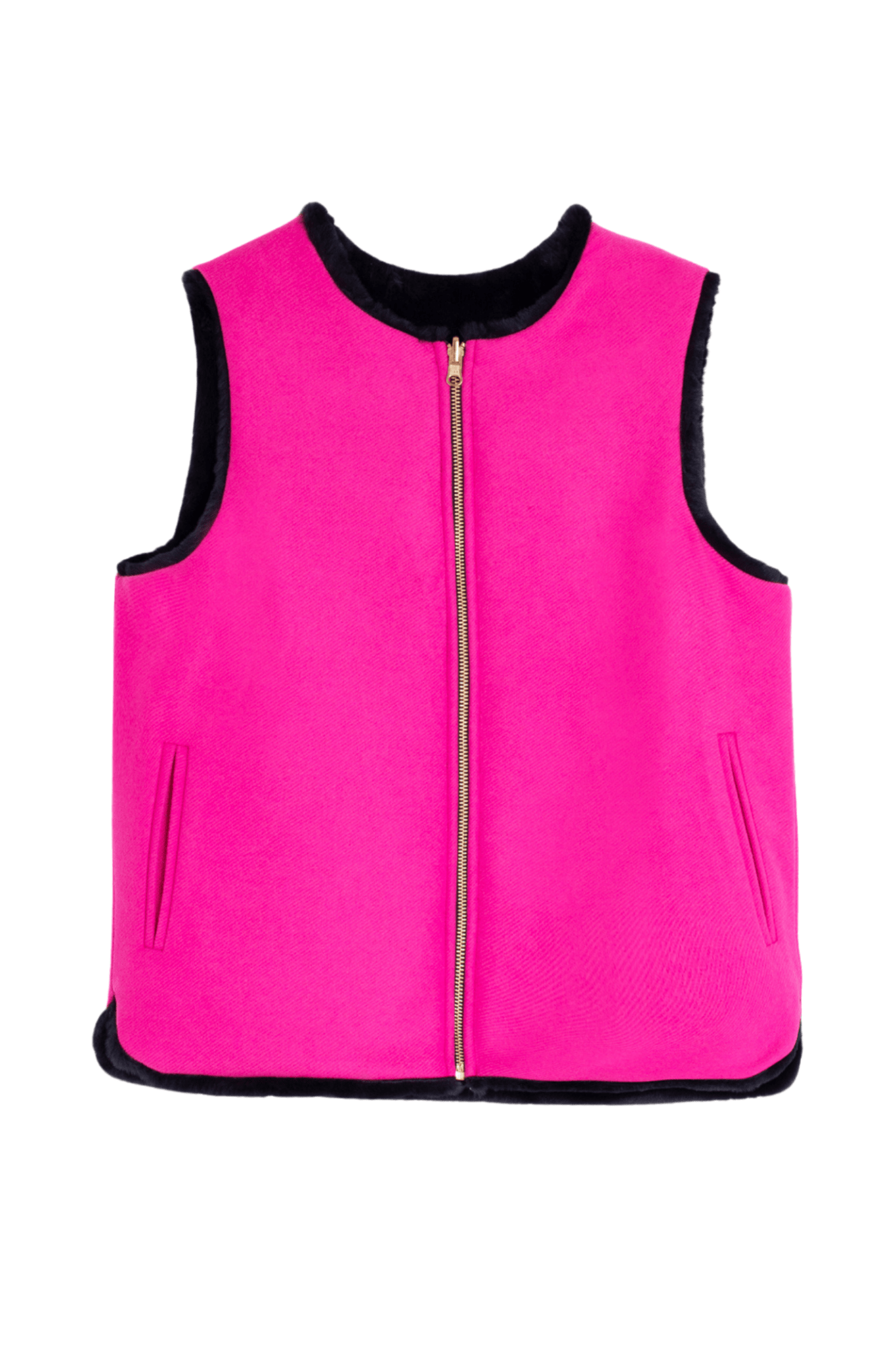 Vilagallo 32843 Reversible Pink & Navy Faux Fur Gilet - Dotique - Vilagallo