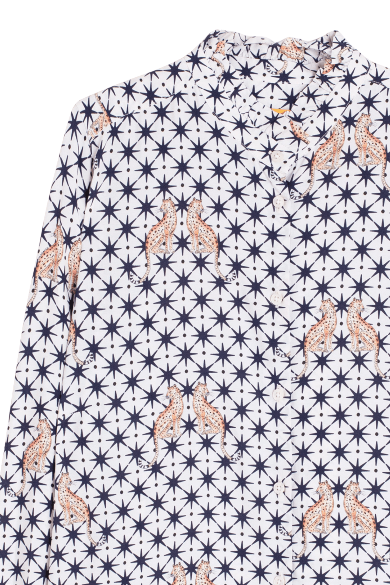 Vilagallo 32979 Navy Geometric Leopard Print Shirt - Dotique - Vilagallo