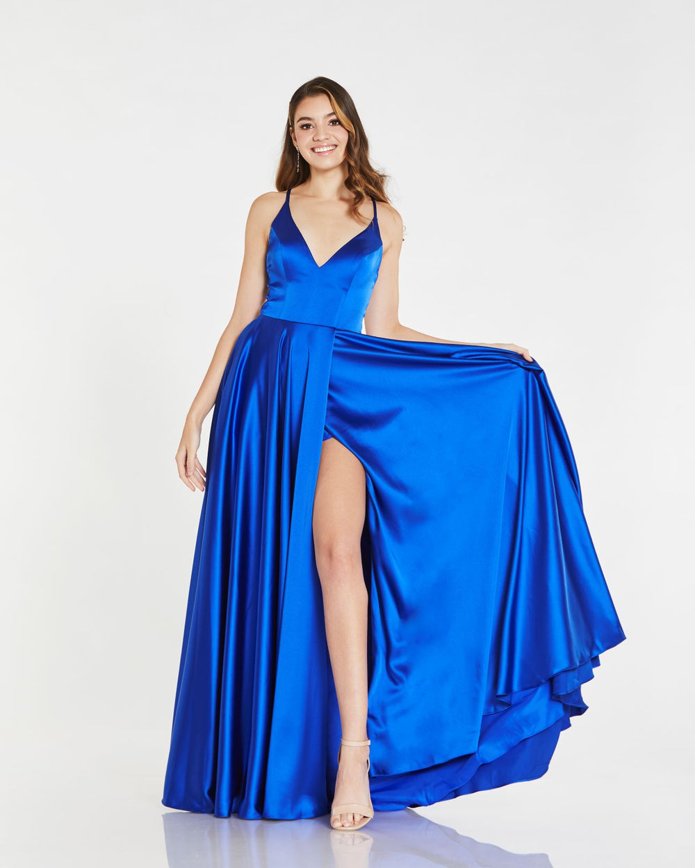 Tiffanys Pandora Prom Dress SATIN DRESS WITH POCKETS dOTIQUE CHESTERFIELD royal blue dress