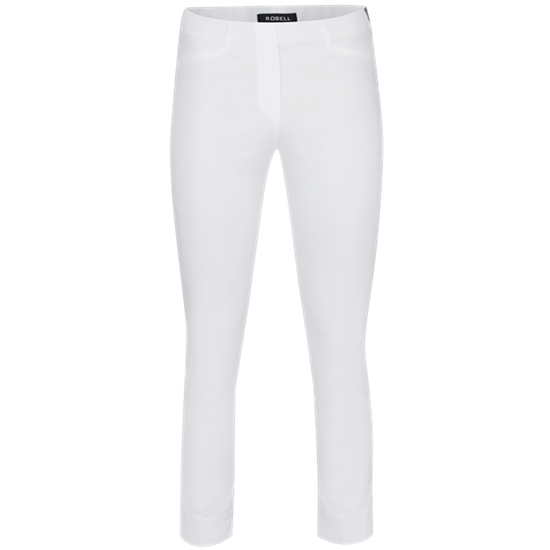 Robell 51527 Rose 09 Slim Leg Trouser-White (10) Front | Dotique