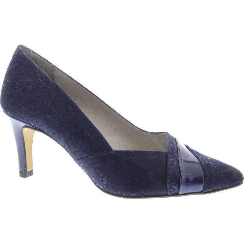 Capollini Selena Navy/ patent Court Shoe - Dotique - Capollini