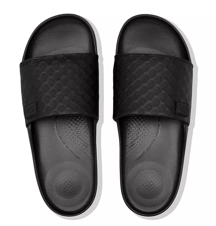 FitFlop Iqushion Slides - Black | Dotique