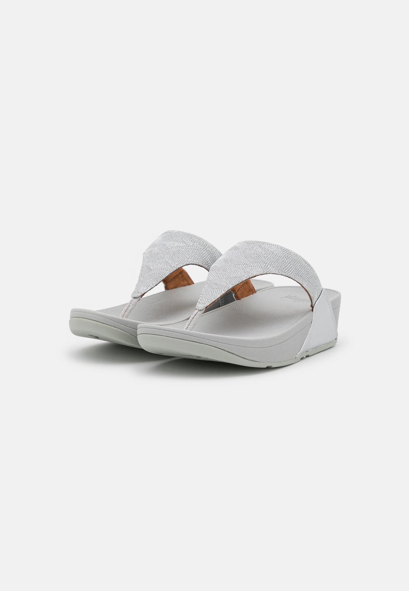 FitFlop Lulu Glitz Toe Post Sandal Silver Front | Dotique