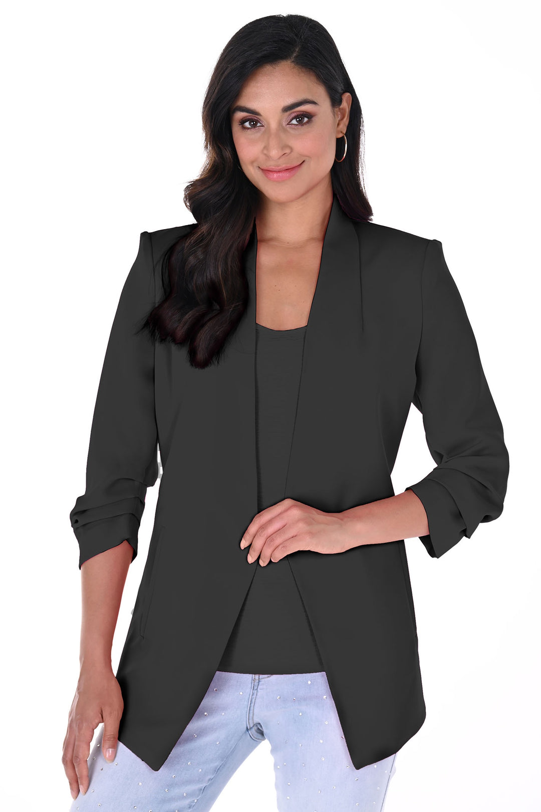 Frank Lyman 246343 Black Open Front Jacket - Dotique