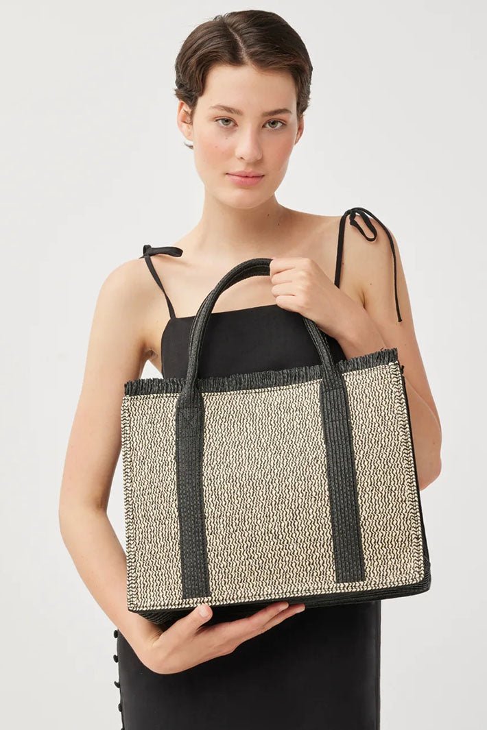 Leo & Ugo Amandine KEB240 Beige Woven Bag - Dotique