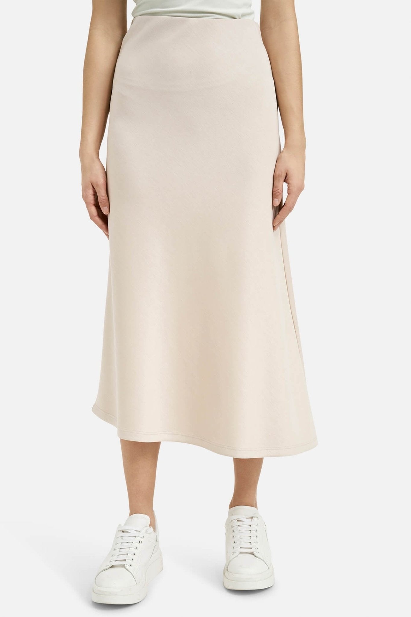 Milano 33-5190-1237 Beige A-Line Asymmetric Hem Skirt - Dotique Chesterfield