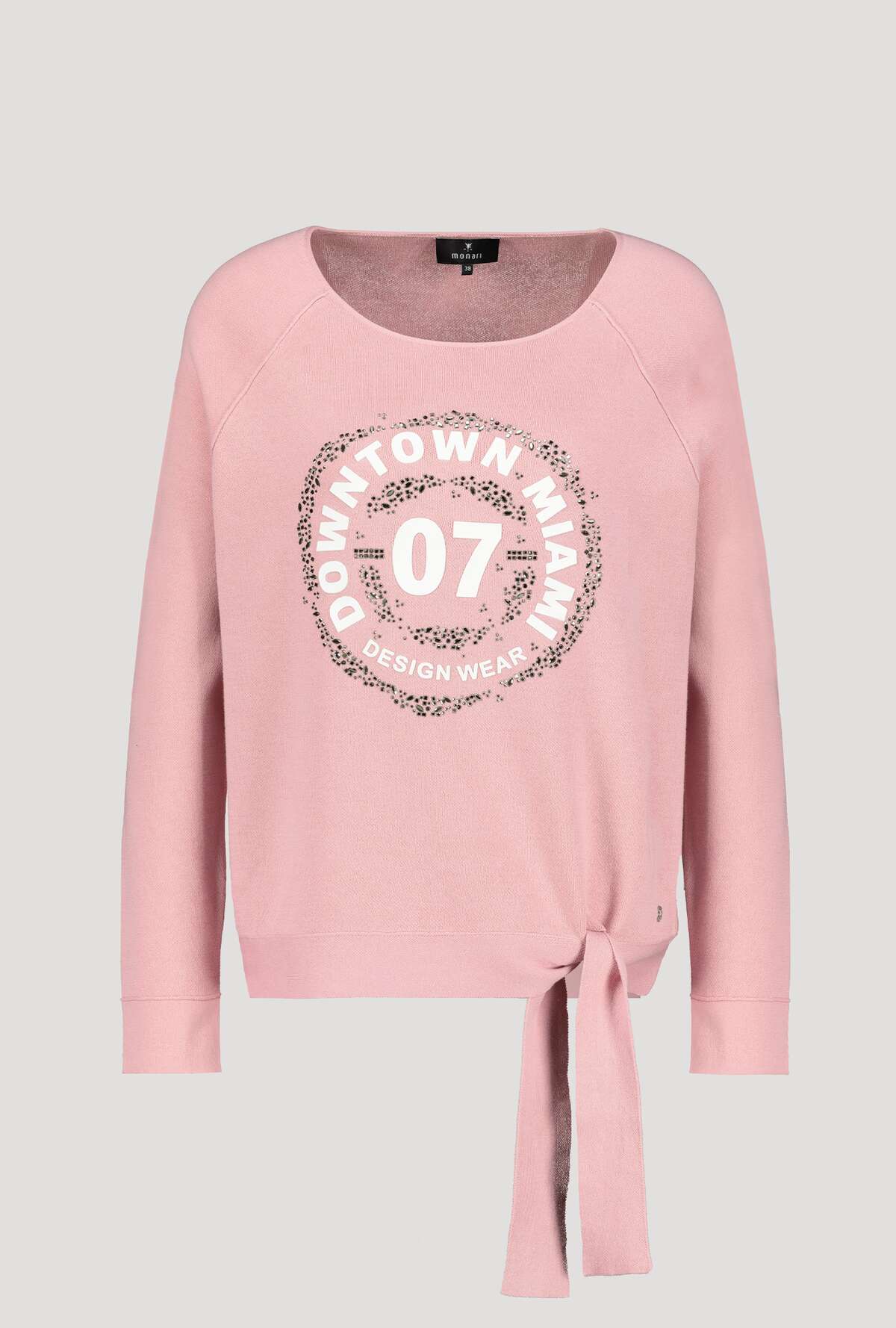 Monari Rose Knitted Sweater with Knot detail and Glitter Effect 406205 Front | Dotique