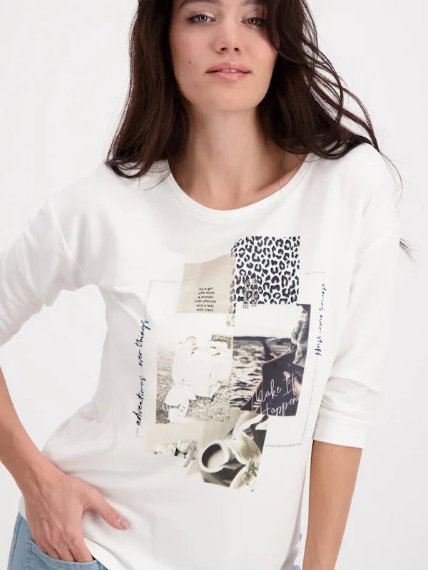 Monari 406756 Off White T-Shirt - Dotique - Monari
