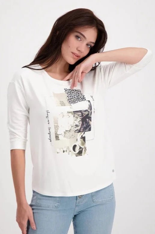 Monari 406756 Off White T-Shirt - Dotique - Monari