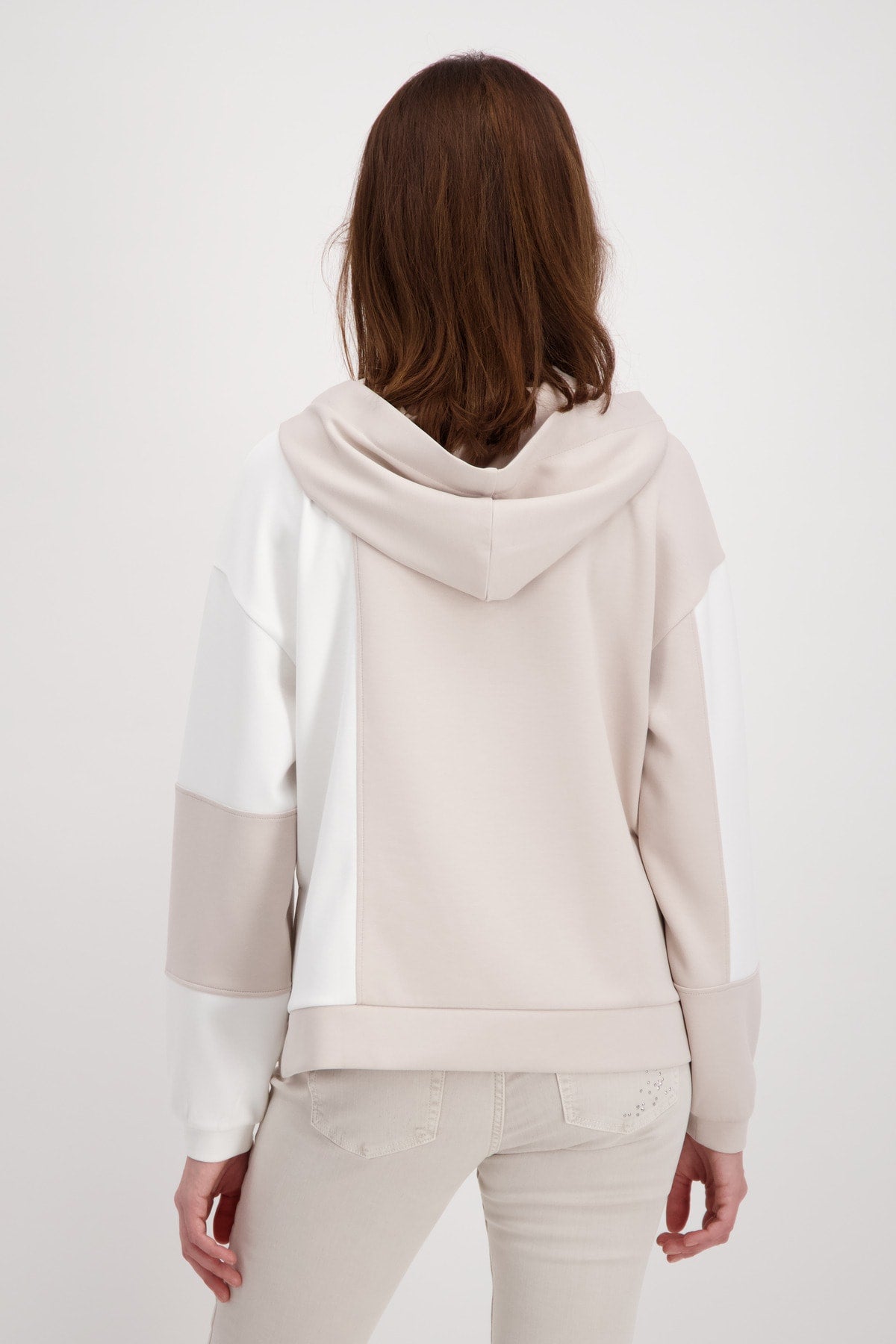 Monari 406805 Stone/ Cream Hooded Sweat - Dotique - Monari
