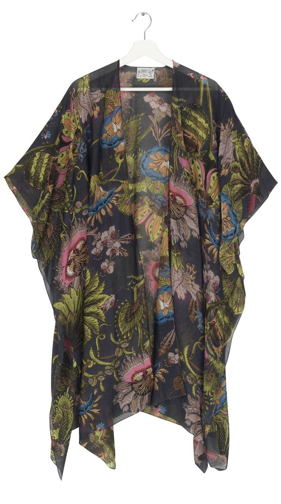 One Hundred Stars Charcoal Eccentric Blooms Throwover Front | Dotique