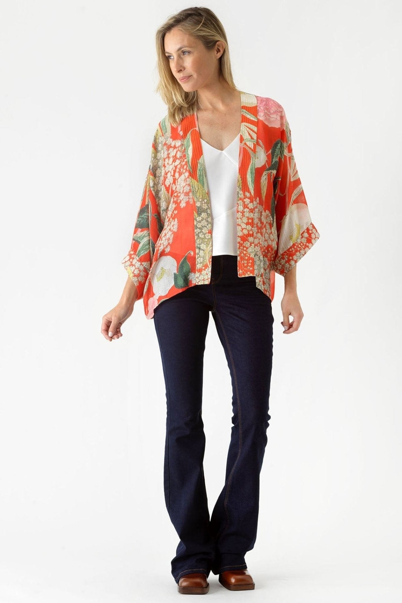 One Hundred Stars Elderflower Red Kimono KIMELDRED - Dotique - One Hundred Stars