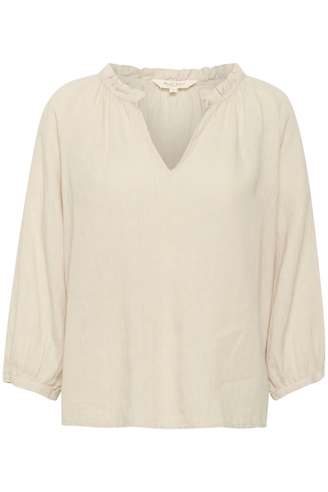 Part Two 30308403 ElodyPW BL French Oak Taupe V-Neck Blouse - Dotique