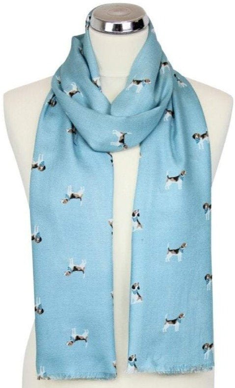 Peony Duck Egg Beagle Print Scarf - Dotique - Peony