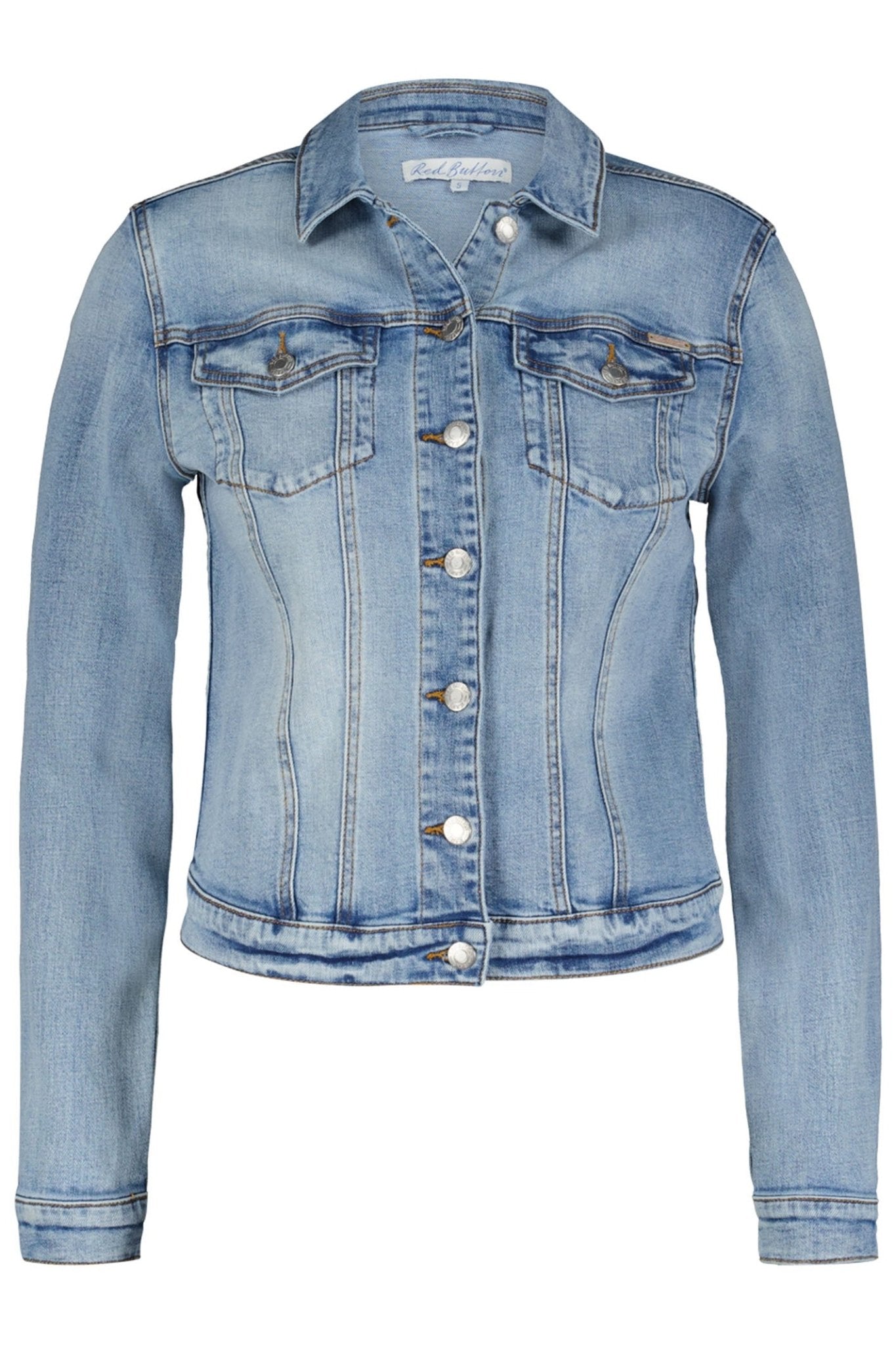 Red Button SRB4197 Jackie Blue Light Stone Used Denim Jacket - Dotique