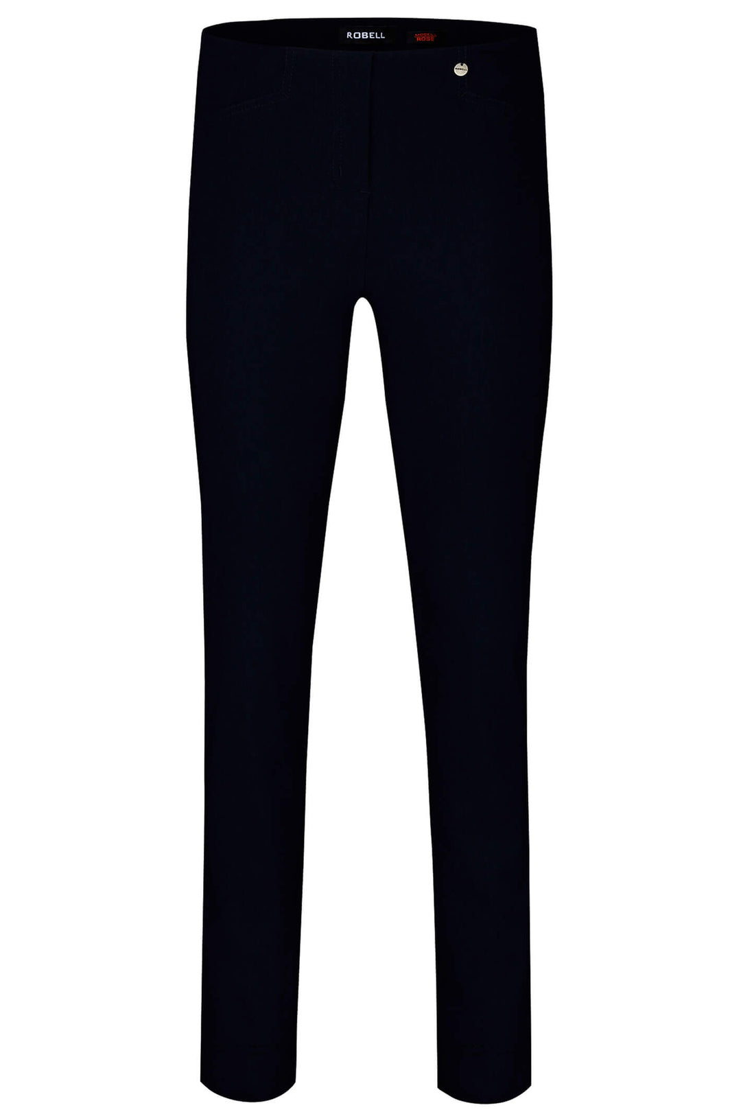 Robell 51673-5499-90 Rose Black Full Length Slim Fit Trousers - Dotique
