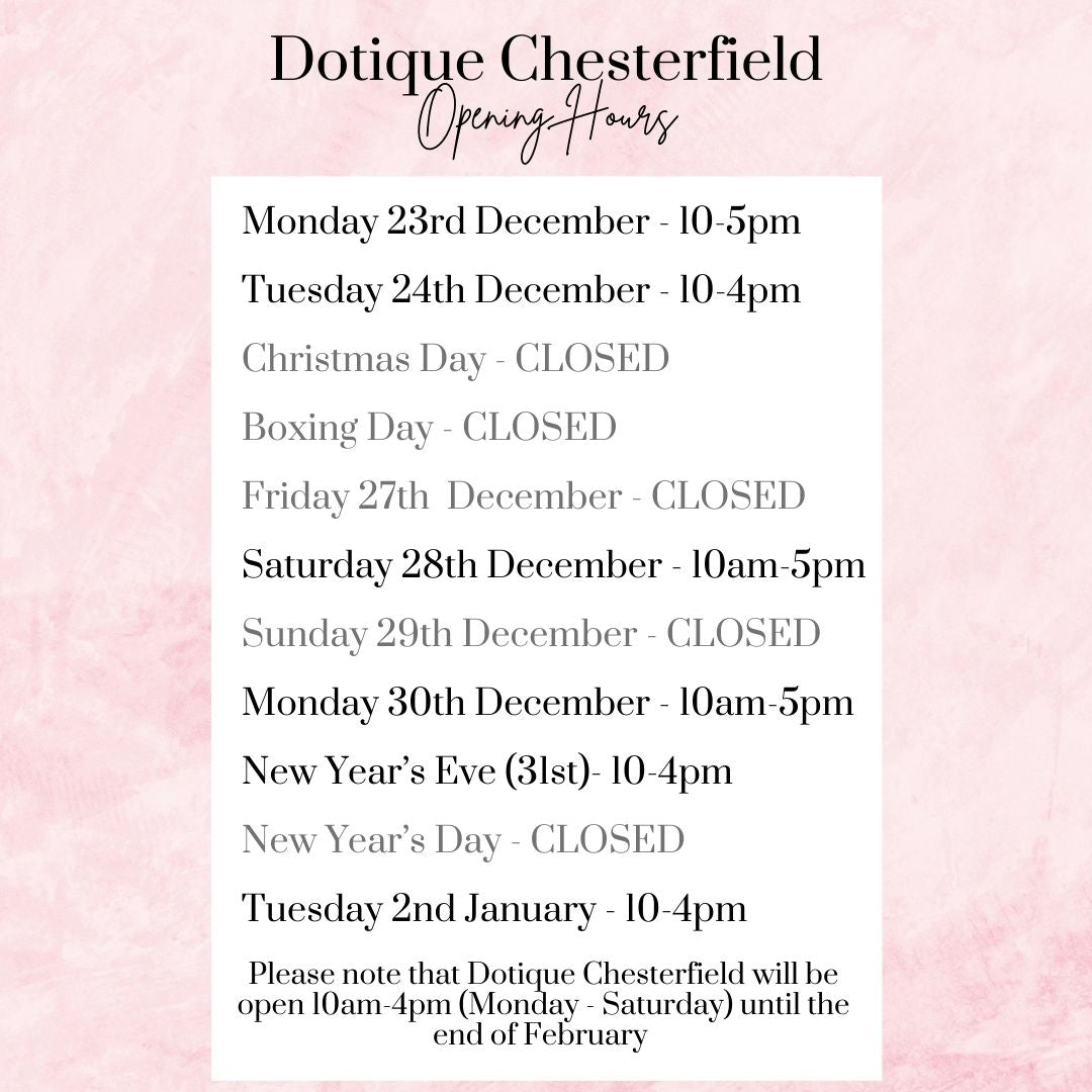 Dotique Christmas & New Years Opening Times - Dotique