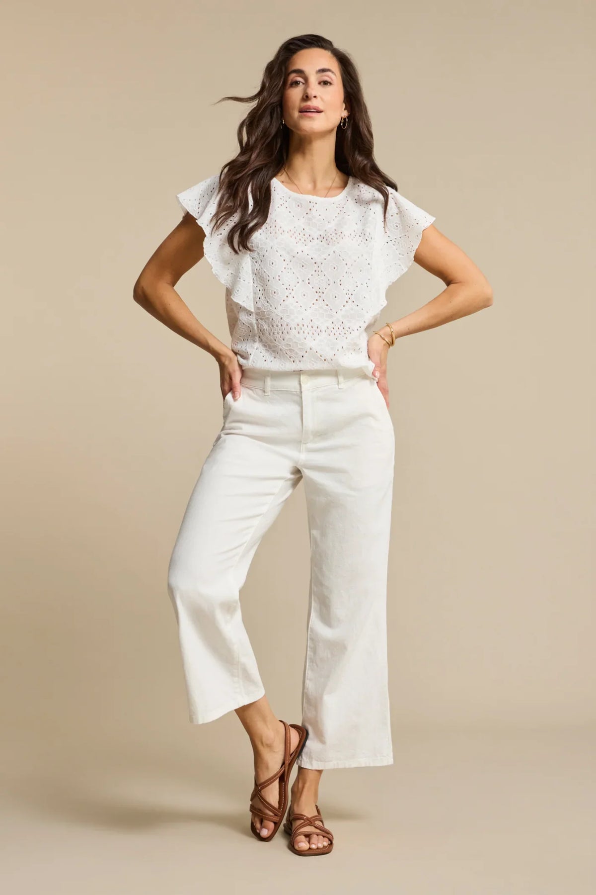 Red Button Summer Trousers at Dotique