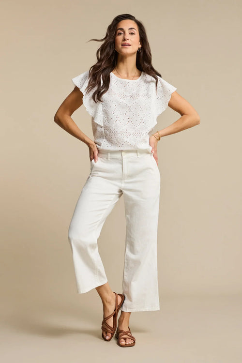 Red Button Summer Trousers at Dotique