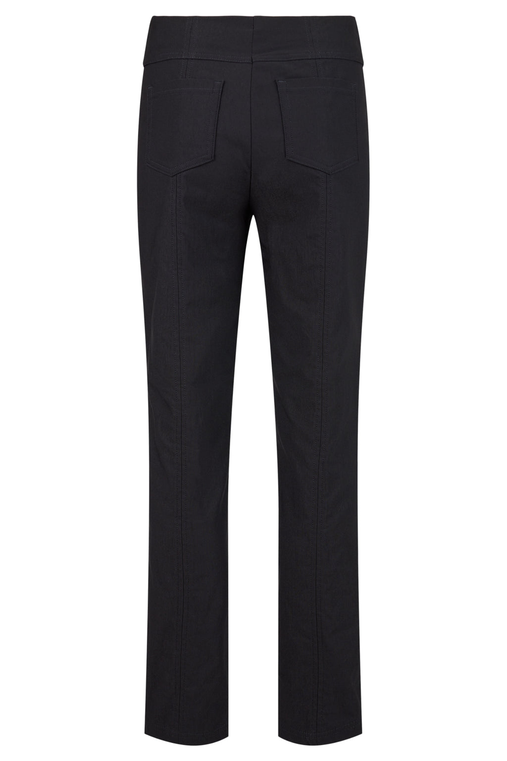 Robell Bella black pull-on winter trousers with slim fit, fleece lining, elasticated waistband and 78cm inside leg.