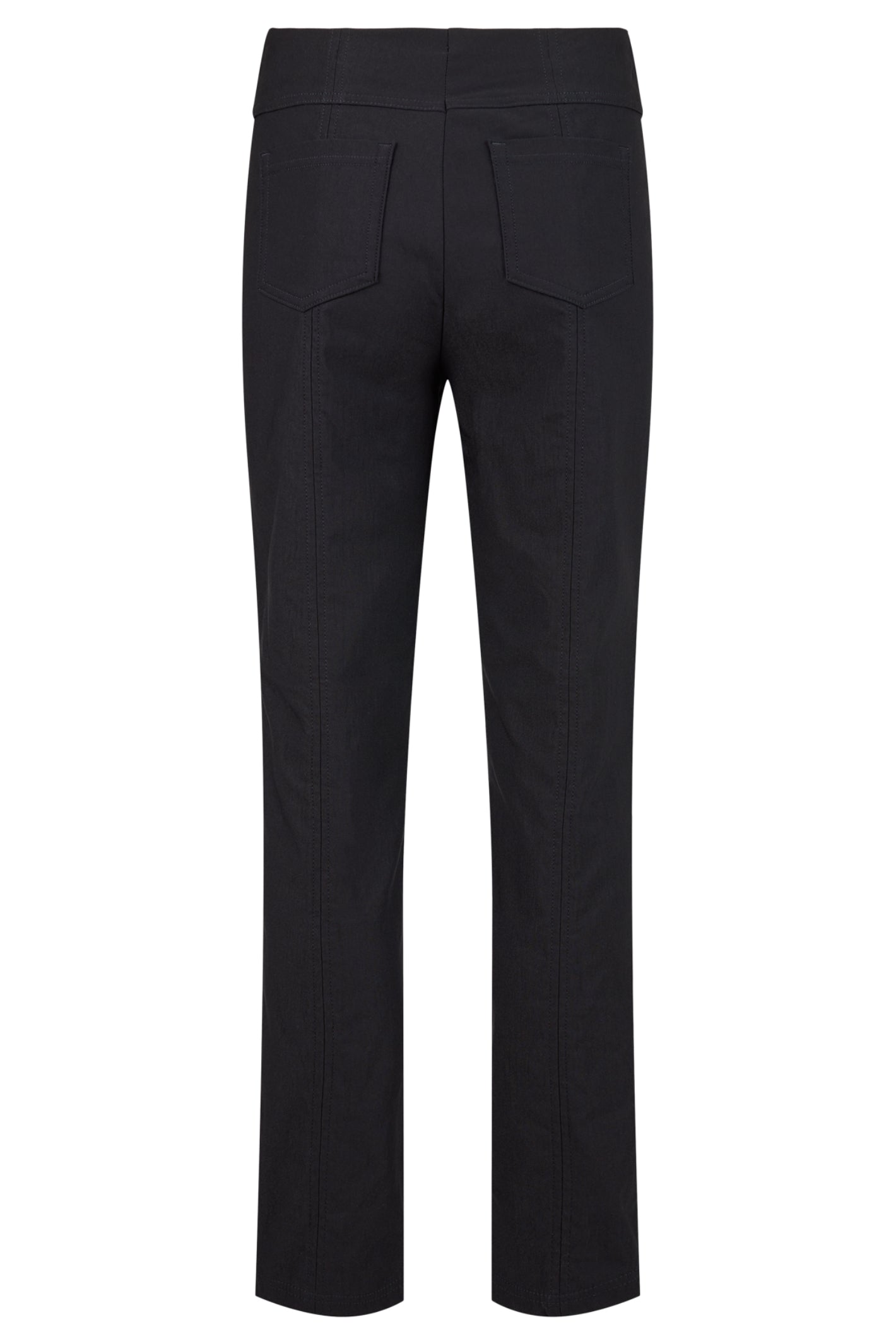 Robell Bella black pull-on winter trousers with slim fit, fleece lining, elasticated waistband and 78cm inside leg.