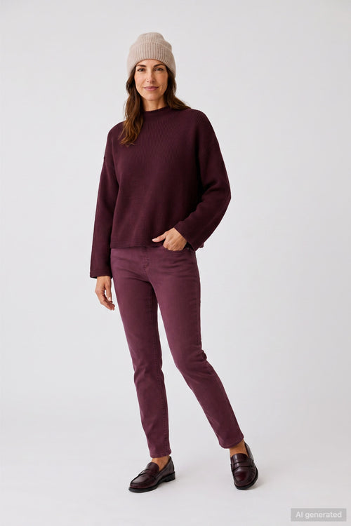 Anna Montana 1000 Angelika Jump in Jean Short 521 Burgundy Shop Anna Montana at Dotique