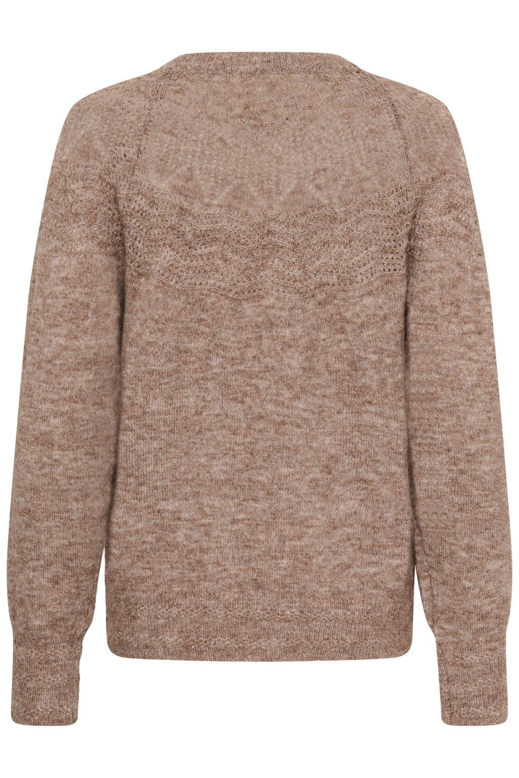 Cream 10615297 CRJunah Pointelle Jumper Dark Oat Melange