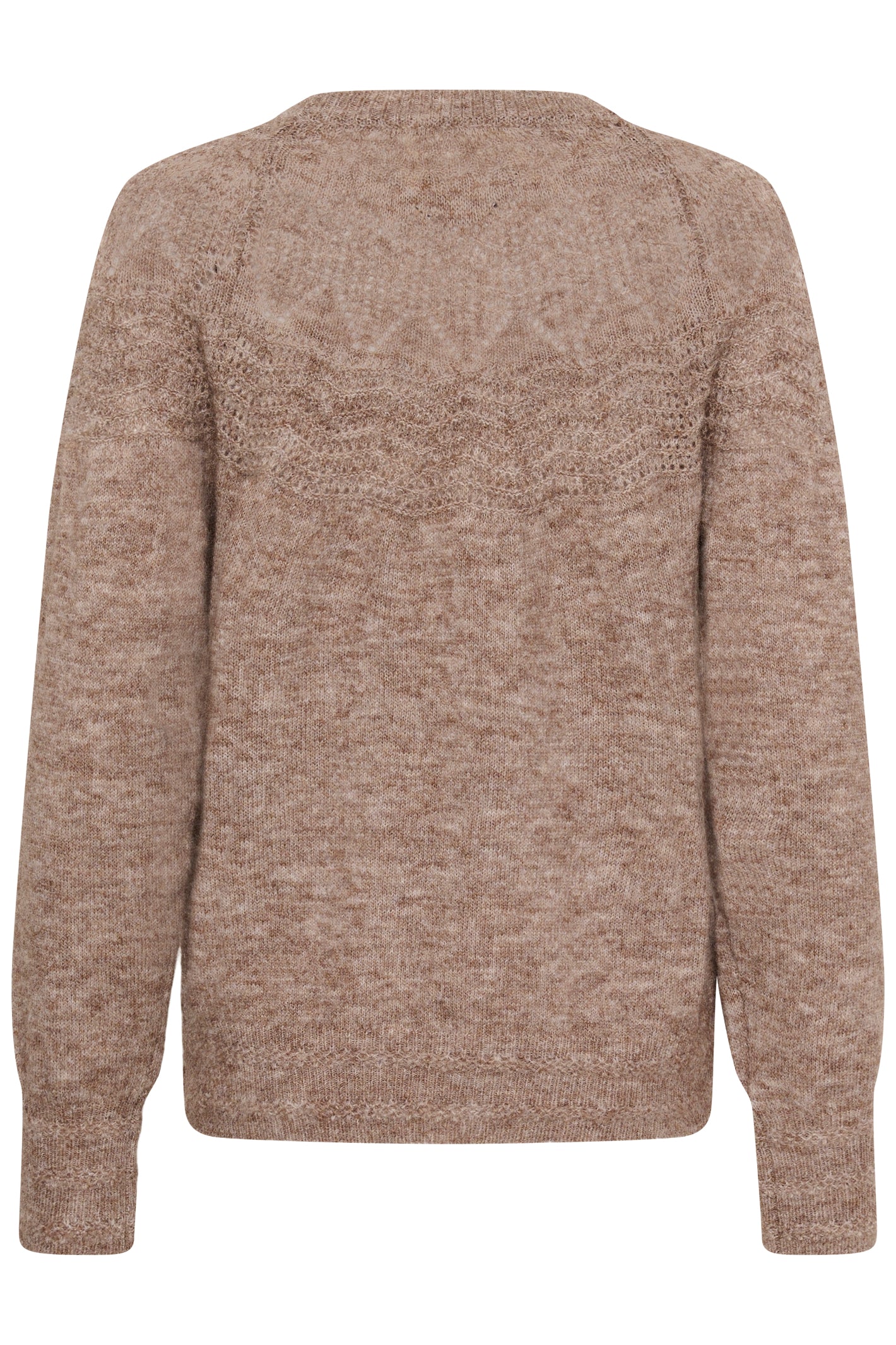 Cream 10615297 CRJunah Pointelle Jumper Dark Oat Melange