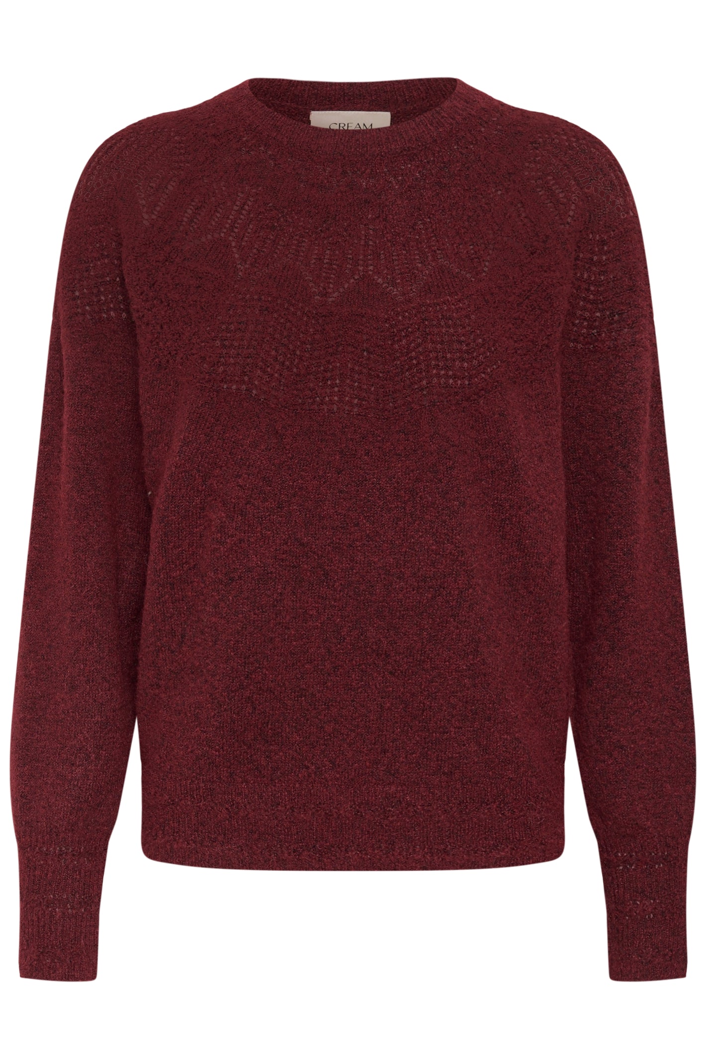 Cream 10615297 CRJunah Pointelle Jumper Cabernet Red