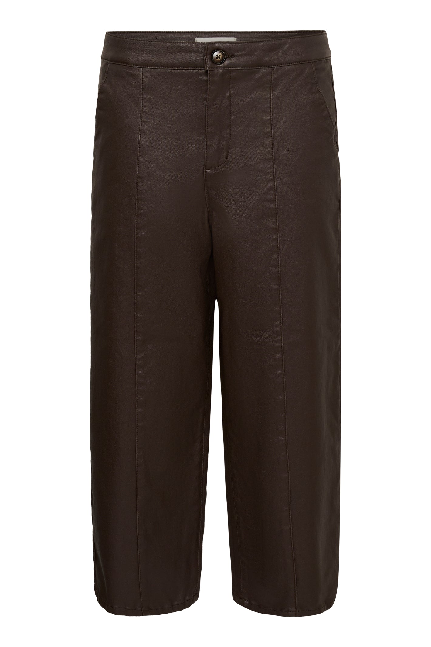 Cream 10615348 CRWinni Coated Ankle Trousers in Java Brown