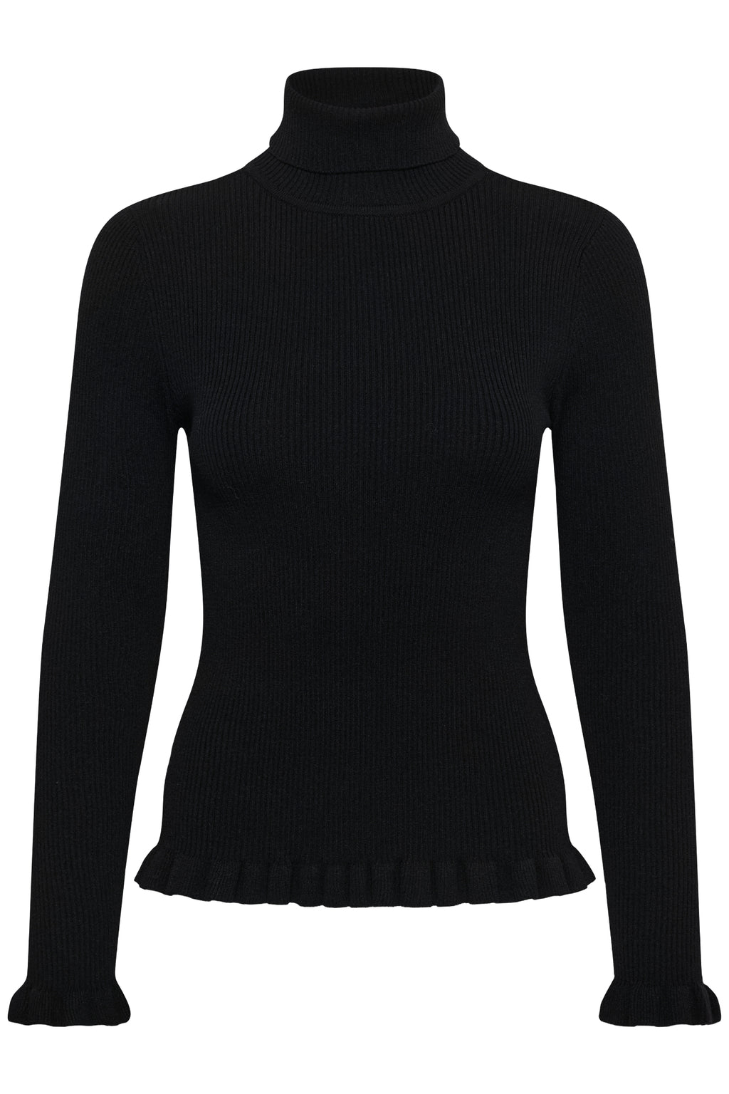 Cream 10615363 CRDela Knit Roll Neck Black