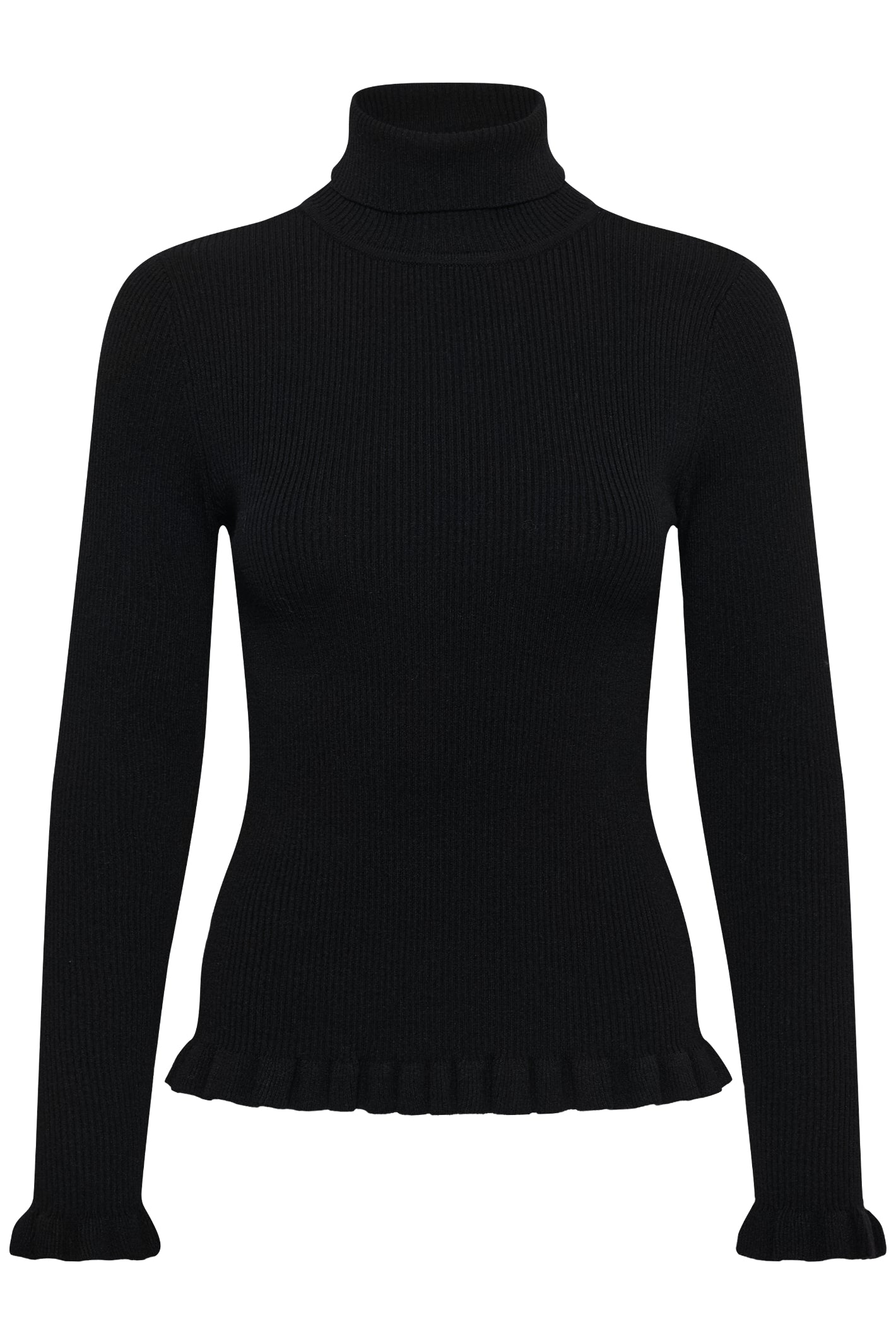 Cream 10615363 CRDela Knit Roll Neck Black