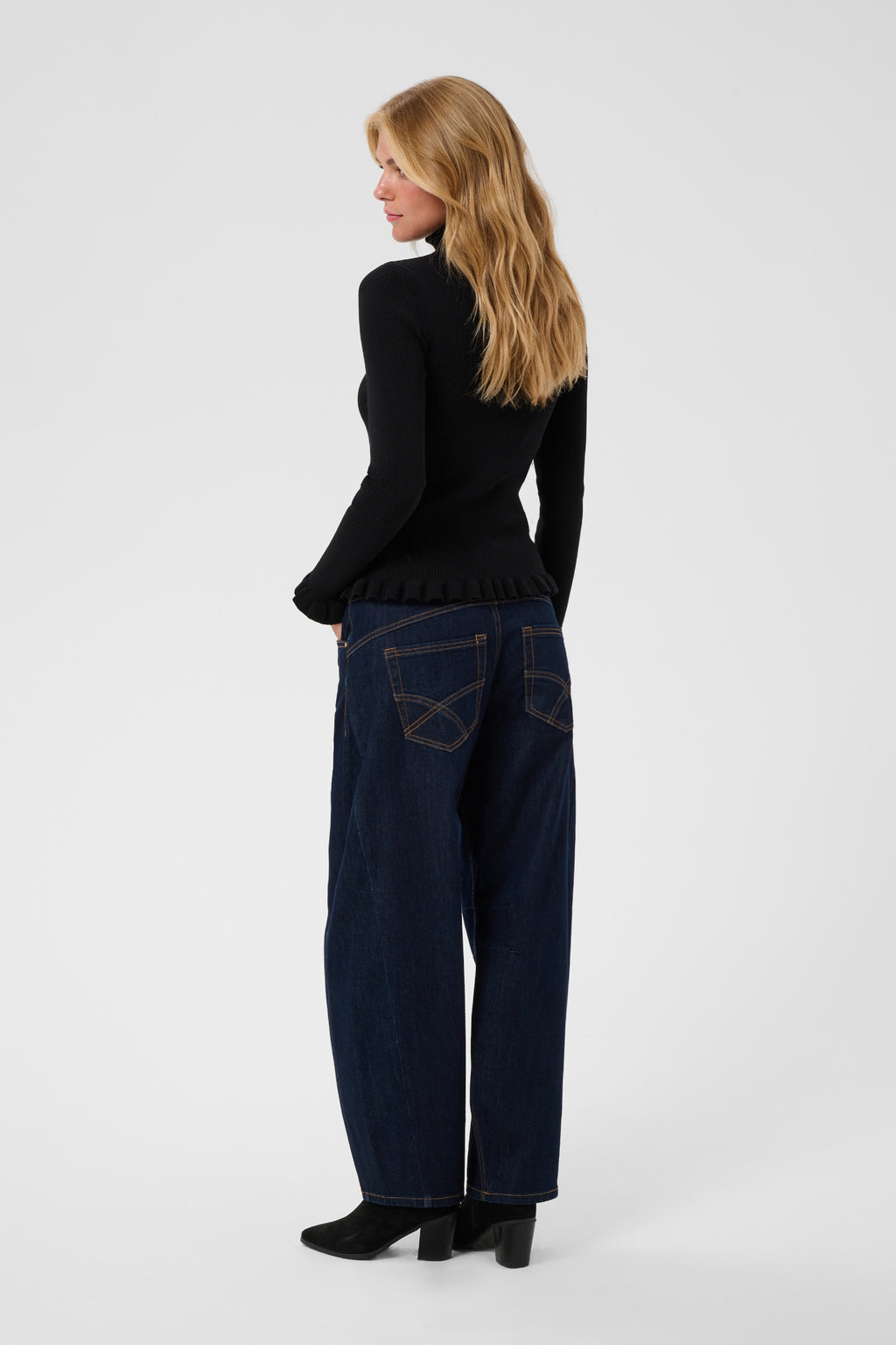 Cream 10615363 CRDela Knit Roll Neck Black