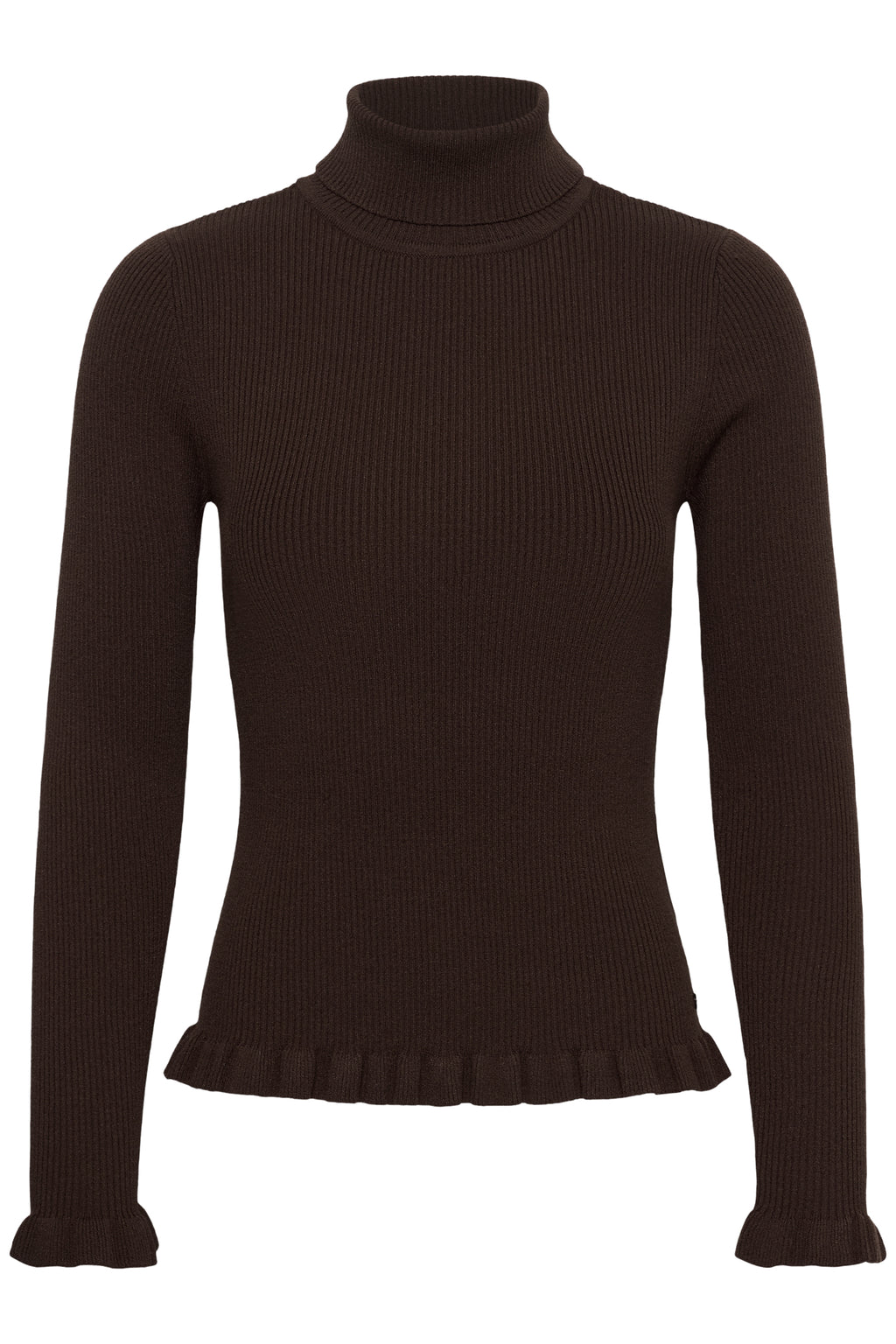 Cream 10615363 CRDela Knit Roll Neck Brown