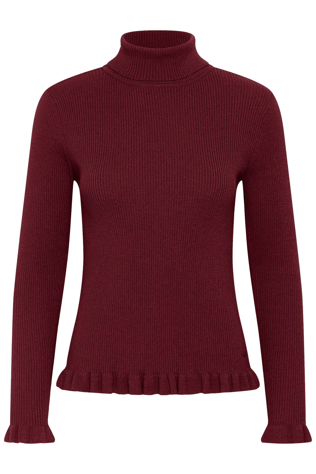 Cream 10615363 CRDela Knit Roll Neck Cabernet Red