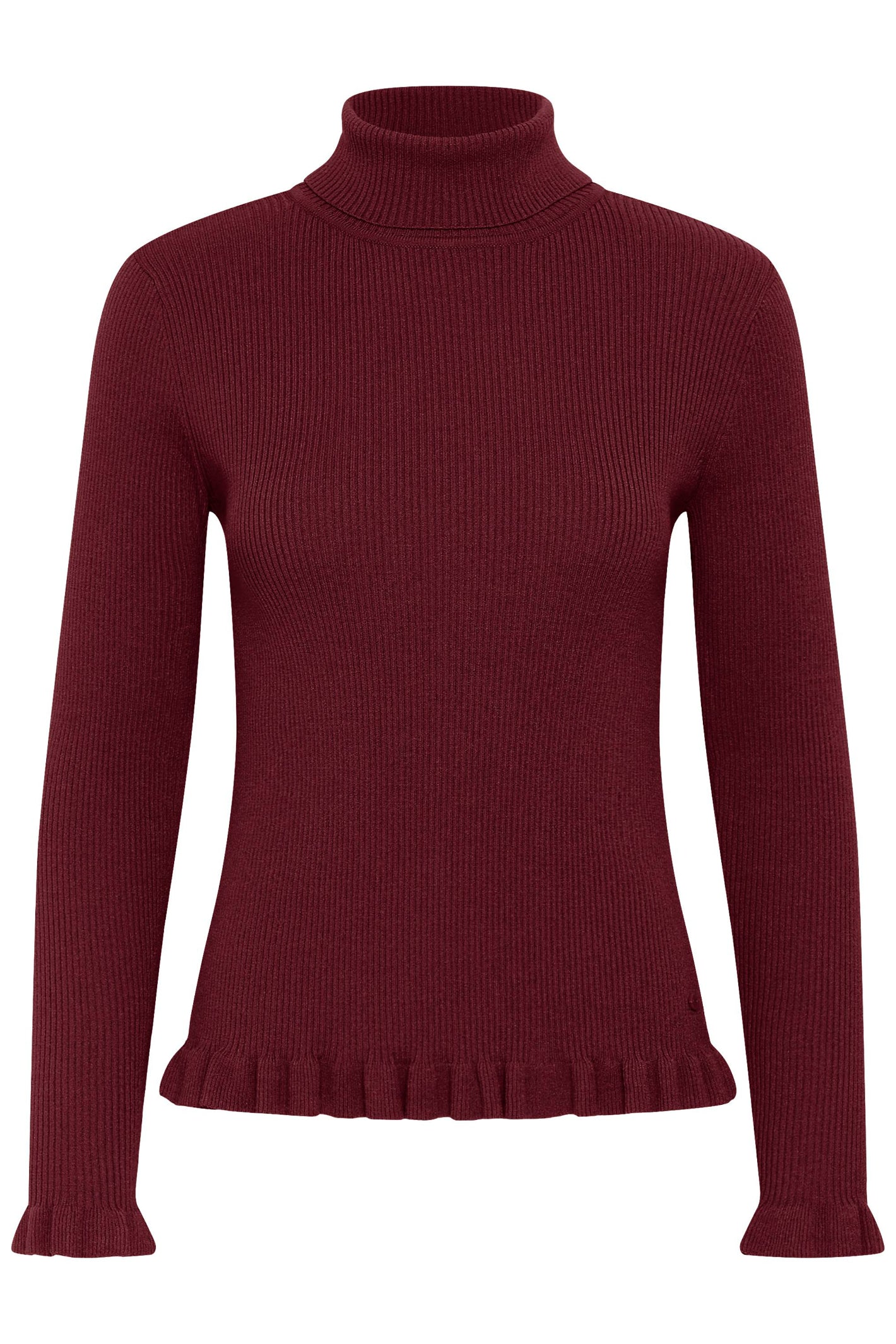 Cream 10615363 CRDela Knit Roll Neck Cabernet Red