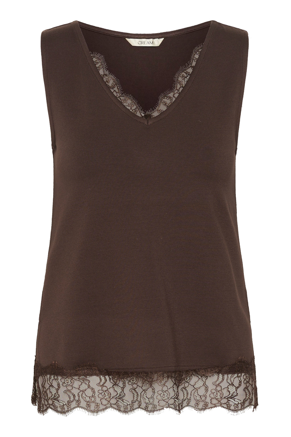 Cream 10615546 CrAlvaia Jersey Lace Top Java