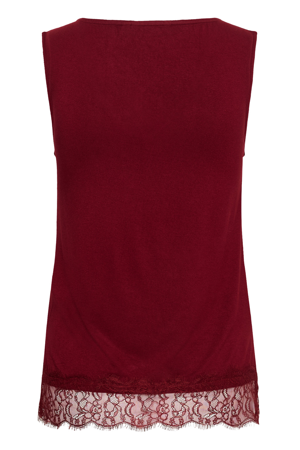 Cream 10615546 CrAlvaia Jersey Lace Top Cabernet