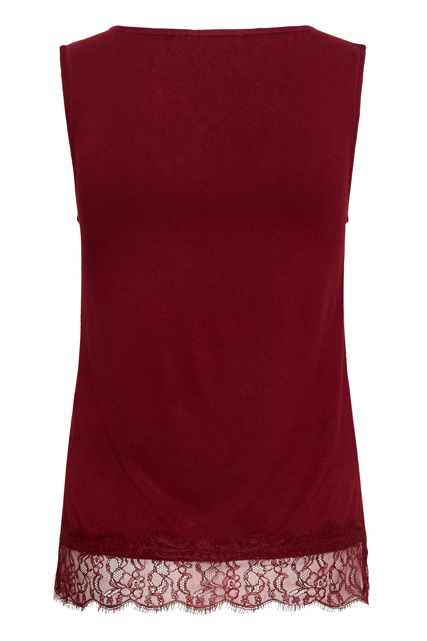 Cream 10615546 CrAlvaia Jersey Lace Top Cabernet
