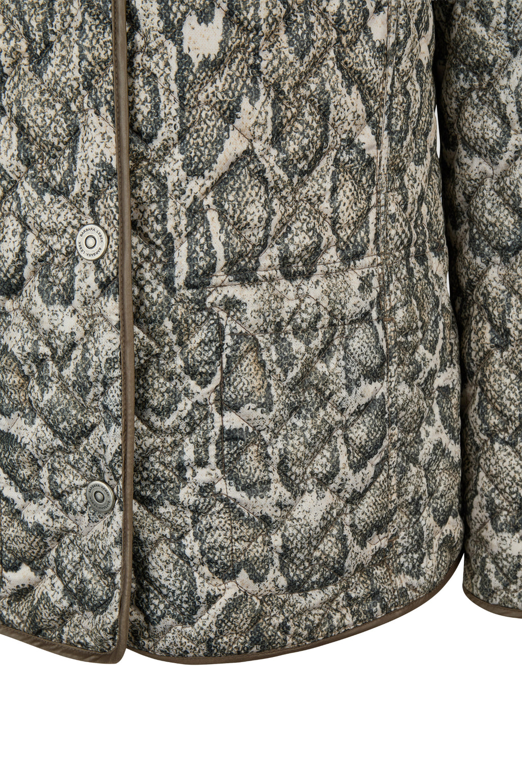 Barbara Lebek 10820062 Reversible Quilted Jacket - Nougat close up You can Shop Barbara Lebek at Dotique