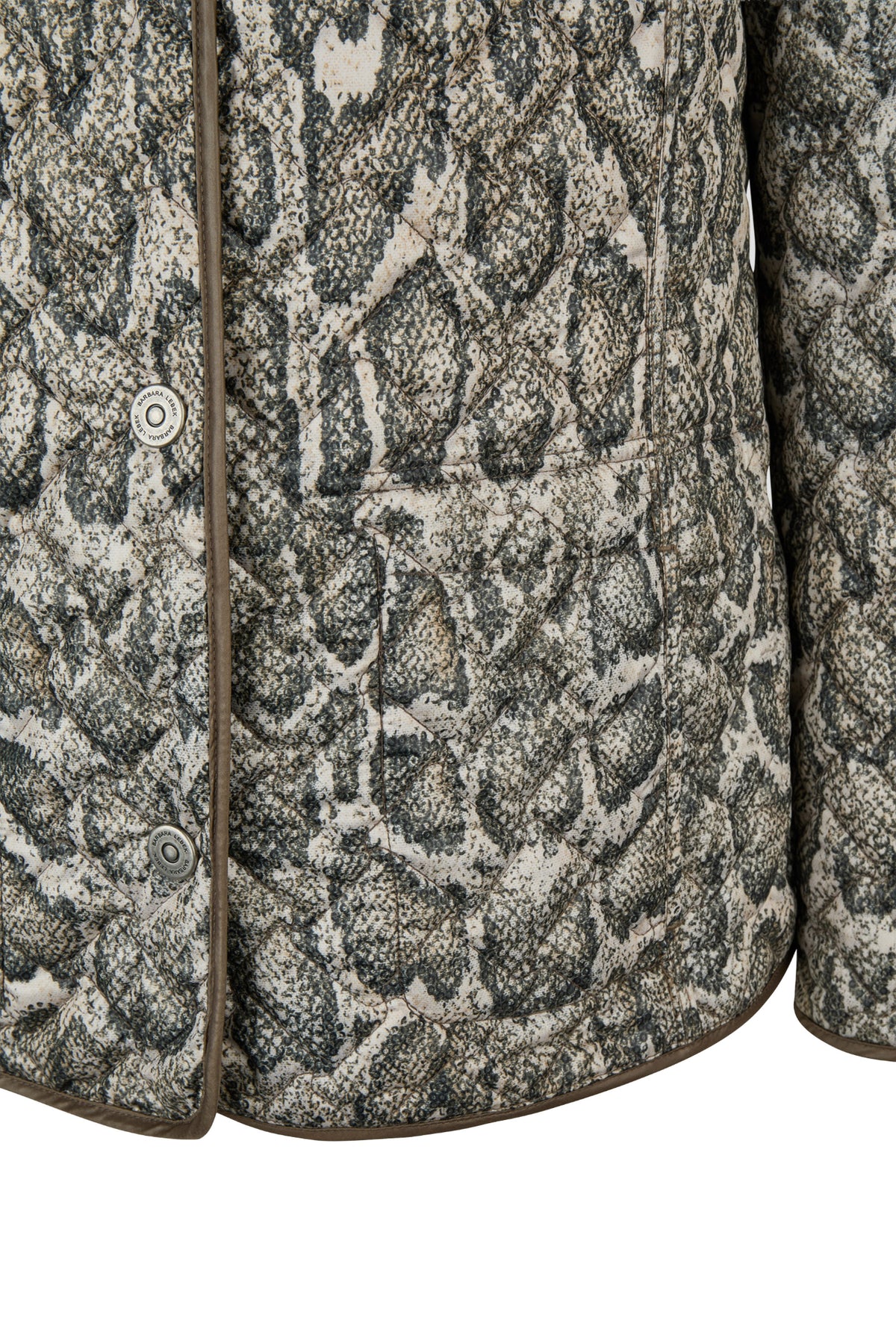 Barbara Lebek 10820062 Reversible Quilted Jacket - Nougat close up You can Shop Barbara Lebek at Dotique