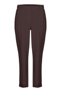 Shop the Margittes Smart Tapered Joggers in Chocolate Brown at Dotique. Cotton-modal stretch trousers with a flattering tapered fit, front seam detail and effortless everyday style.