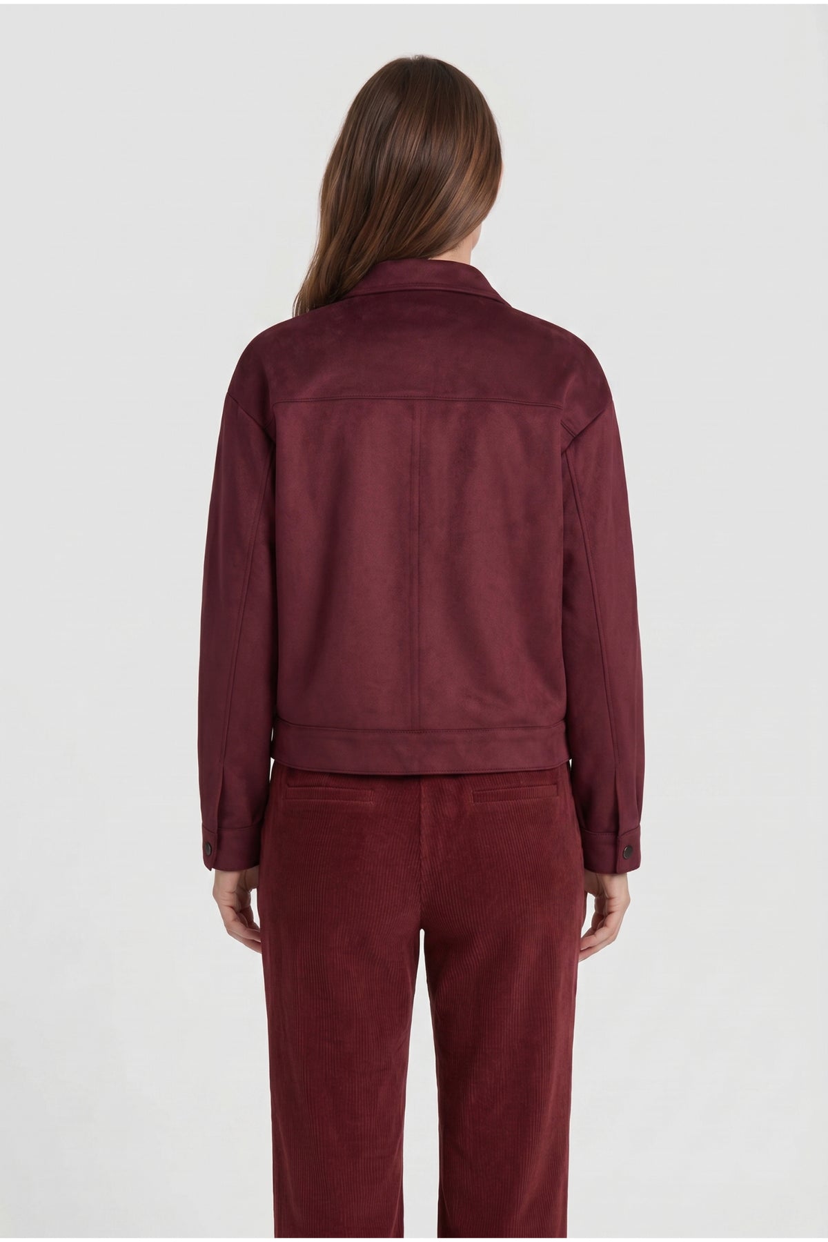 Barbara Lebek 15012062 Blazer - Dark Berry back view. Shop Barbara Lebek at Dotique.