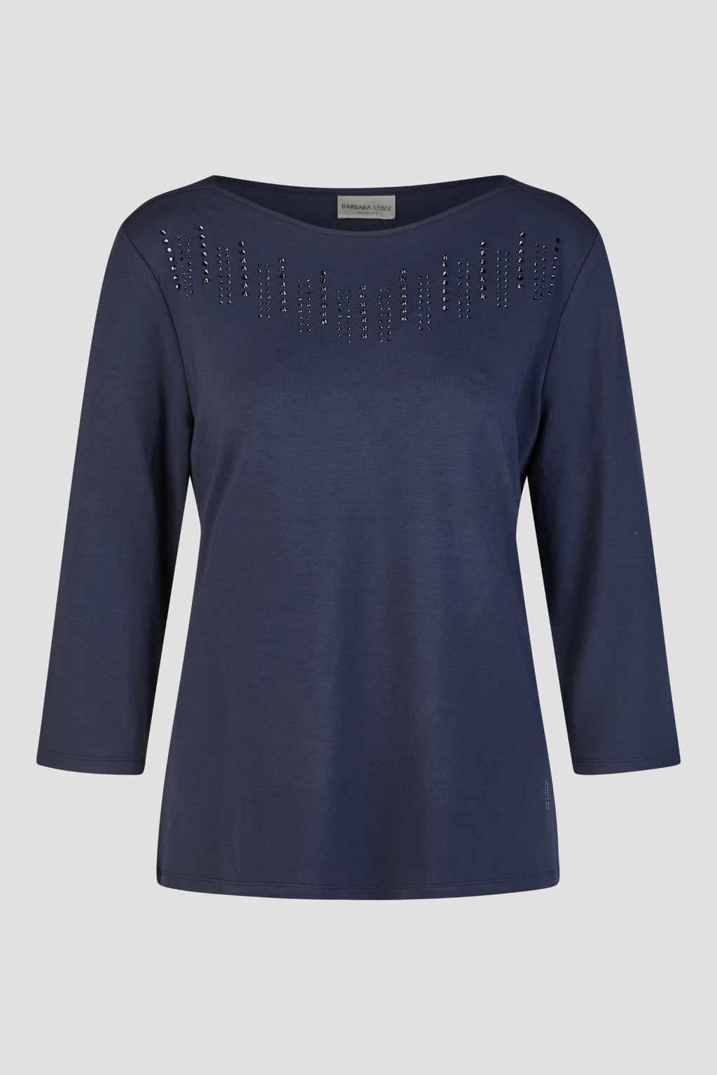 Barbara Lebek 15115062 T-Shirt - Navy, embellished long sleeve top. Shop Barbara Lebek at Dotique