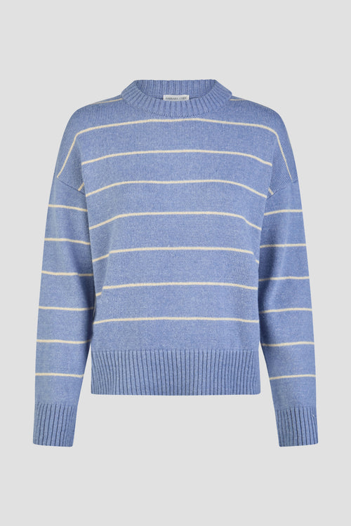 Barbara Lebek 15704062 Pullover - Bleached Indigo blue striped sweater Shop Barbara Lebek at Dotique