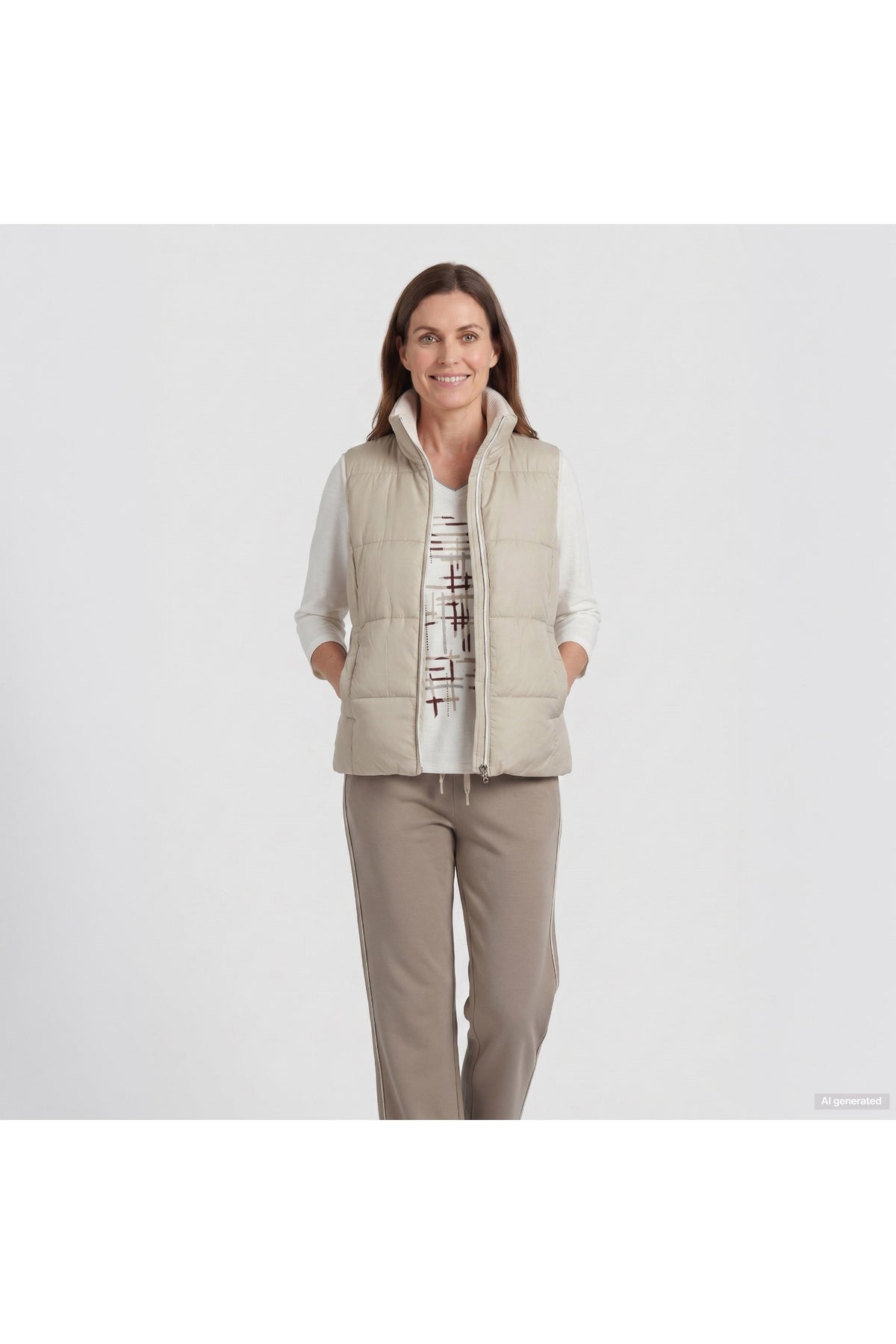 Barbara Lebek 15822062 Reversible Gilet - Panna Cotta, beige gilet. Shop Barbara Lebek at Dotique.